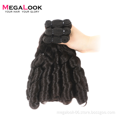 Full Cuticle Aligned Virgin Indian Temple Funmi Nigeria Curl Human Hair Bundles With Closure